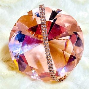 Double row rhinestone cinch bracelet new